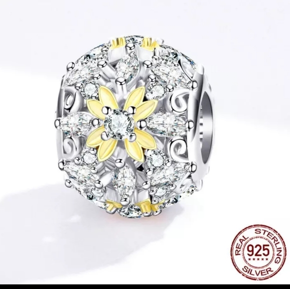 Pandora Jewelry - NWT 925 sterling silver Gold flower charm